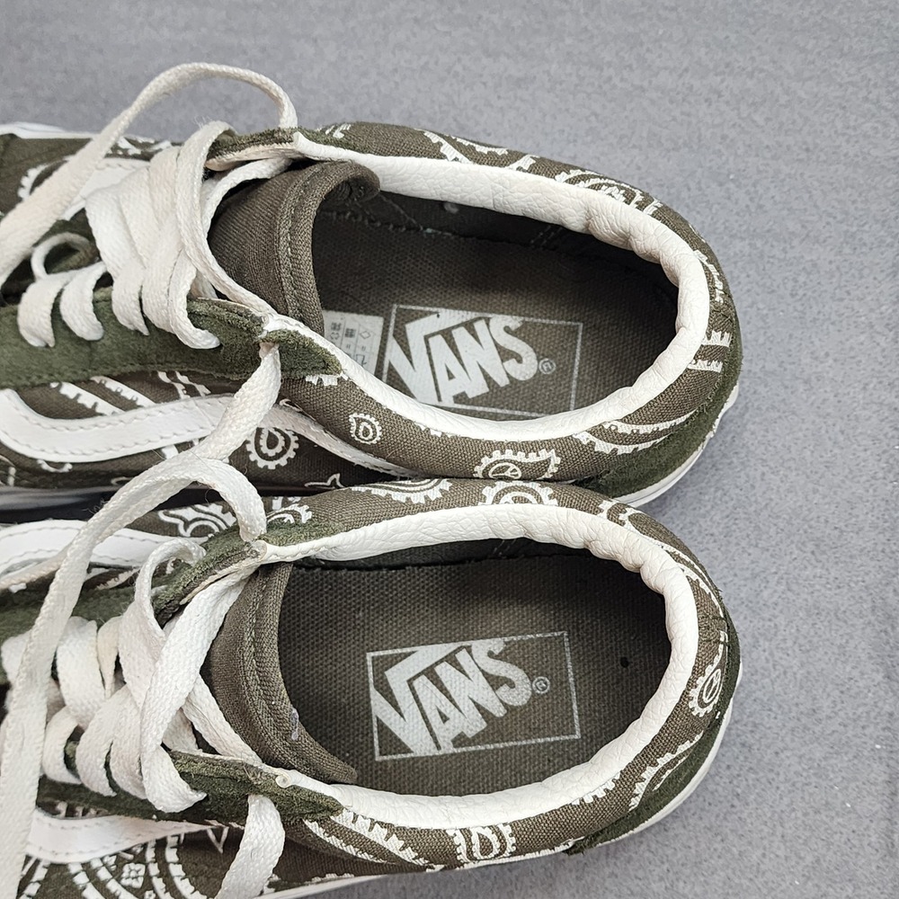 Vans Old Skool Paisley Print Suede Canvas Skate Shoes Olive Green‎ M 6 W 7.5 - Picture 7 of 8